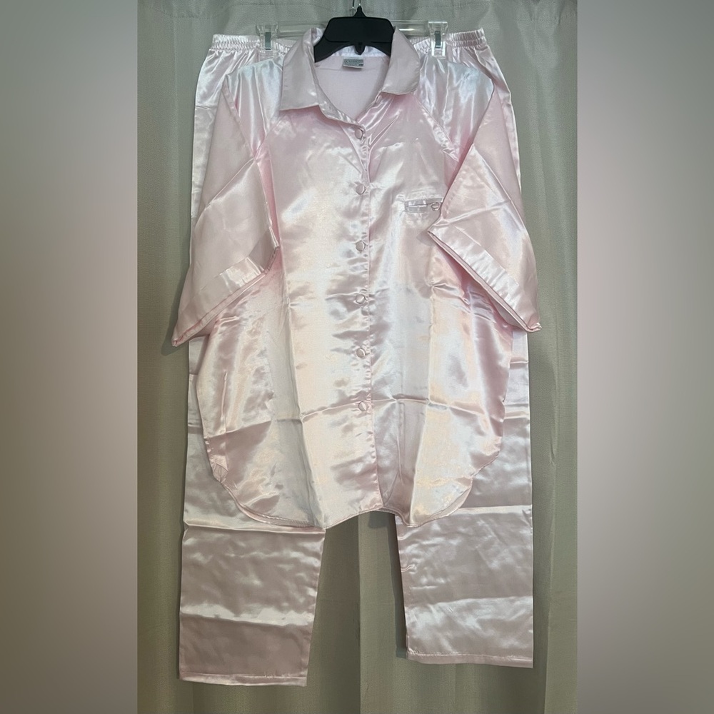 Vintage Kathryn Satin Pajama Set - Light Pink